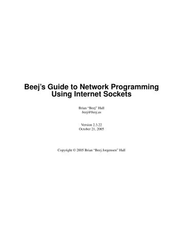 Beej's Guide to Network Programming Using Internet Sockets