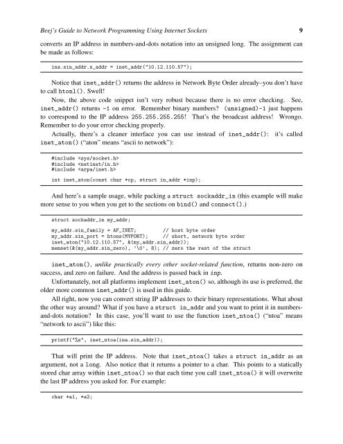 Beej's Guide to Network Programming Using Internet Sockets