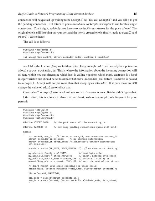 Beej's Guide to Network Programming Using Internet Sockets