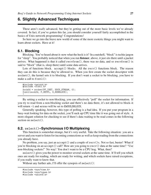 Beej's Guide to Network Programming Using Internet Sockets