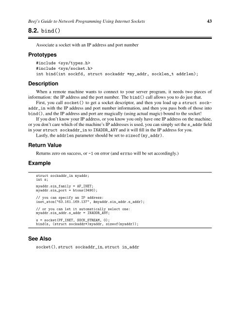 Beej's Guide to Network Programming Using Internet Sockets