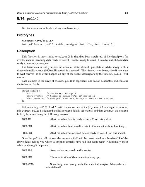 Beej's Guide to Network Programming Using Internet Sockets