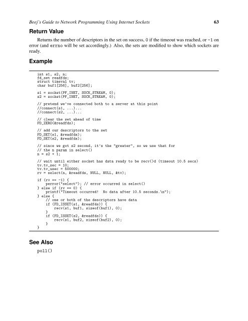 Beej's Guide to Network Programming Using Internet Sockets