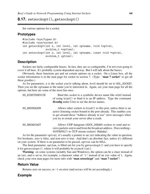 Beej's Guide to Network Programming Using Internet Sockets