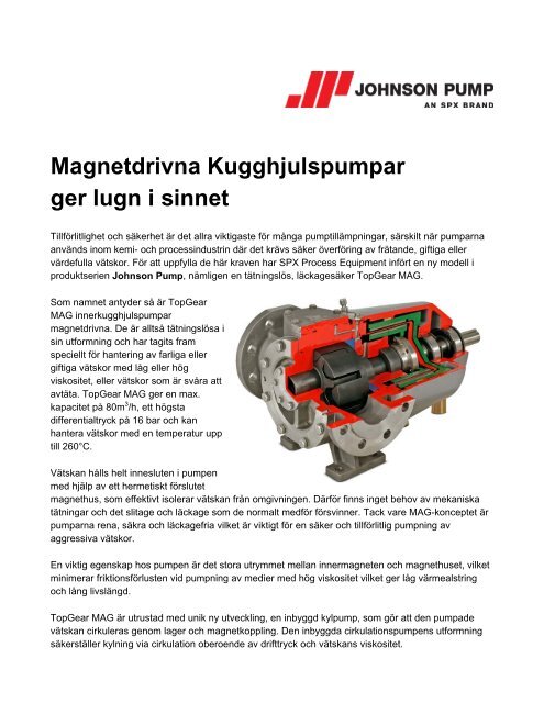 TopGearMAG är en serie magnetdrivna ... - Johnson Pump