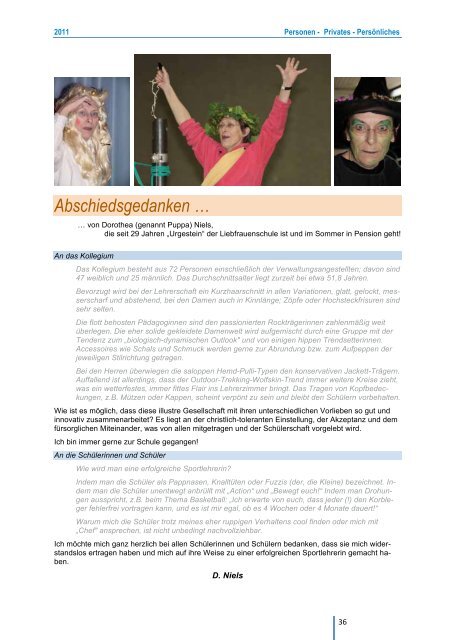 Kontakte 2011 (PDF) - LFS – Liebfrauenschule Geldern