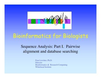 slide show - Bioinformatics and Research Computing
