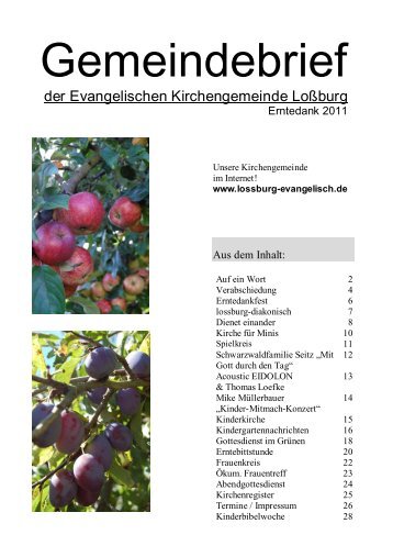 Weitere Termine - Evangelische Kirchengemeinde Loßburg