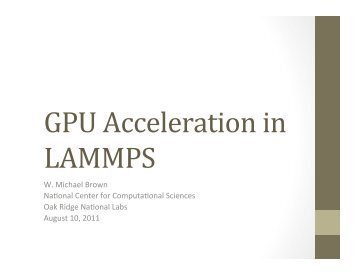 GPU Acceleration in LAMMPS