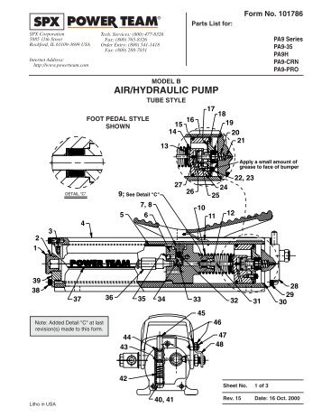 AIR/HYDRAULIC PUMP - SPX