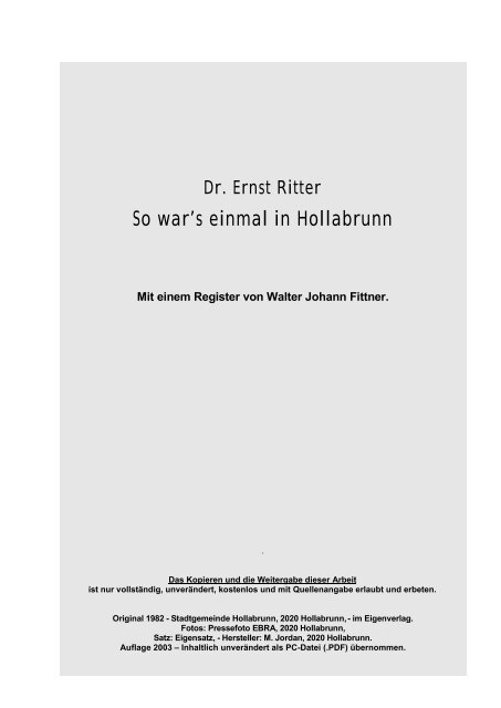 Dr. Ernst Ritter EIN GROSSER - Familie Polsterer