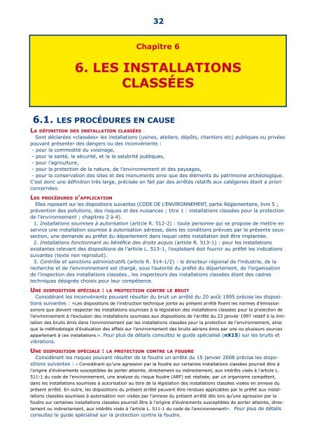 Roger Cadiergues ERP, IGH ET INSTALLATIONS CLASSÃES