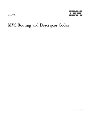 OS/390 V2R10.0 MVS Routing and Descriptor Codes
