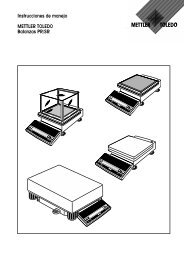 Instrucciones de manejo Balanzas PR/SR - METTLER TOLEDO