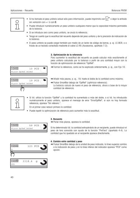 Instrucciones de manejo Balanzas PR/SR - METTLER TOLEDO