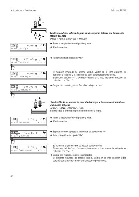 Instrucciones de manejo Balanzas PR/SR - METTLER TOLEDO