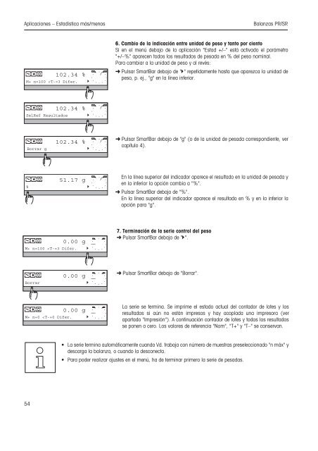 Instrucciones de manejo Balanzas PR/SR - METTLER TOLEDO