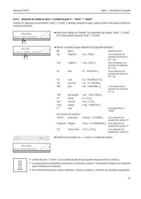 Instrucciones de manejo Balanzas PR/SR - METTLER TOLEDO