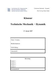 Klausur Technische Mechanik â Dynamik