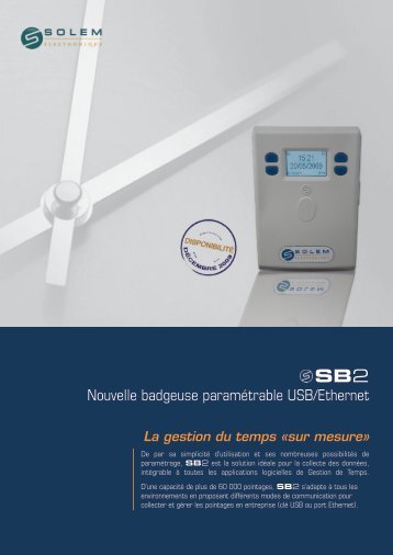 Nouvelle badgeuse paramÃƒÂ©trable USB/Ethernet - Solem