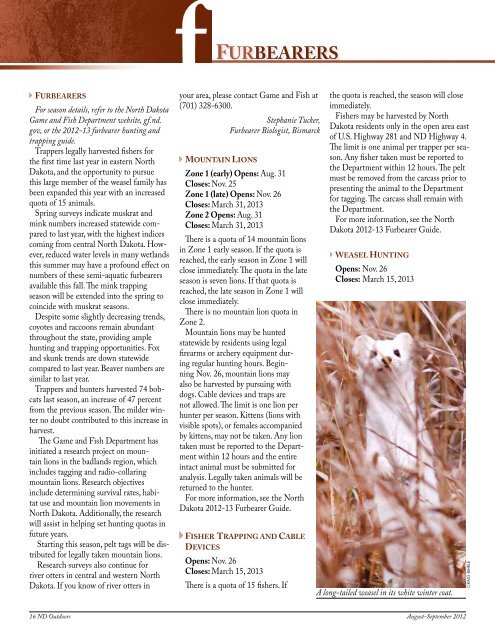 North Dakota Outdoors Magazine August-September 2012 ...