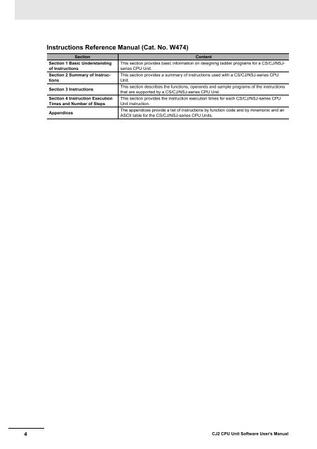 CJ2 CPU Unit Software User's Manual - CIP ETI