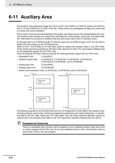 CJ2 CPU Unit Software User's Manual - CIP ETI