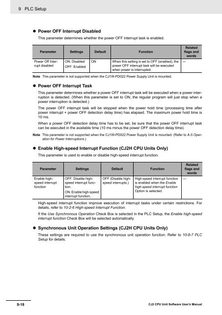 CJ2 CPU Unit Software User's Manual - CIP ETI