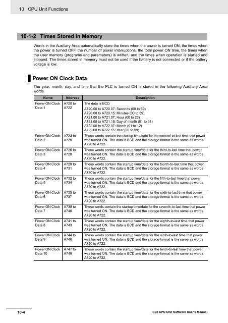 CJ2 CPU Unit Software User's Manual - CIP ETI