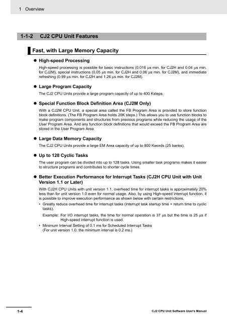 CJ2 CPU Unit Software User's Manual - CIP ETI