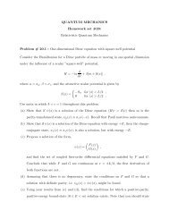 QUANTUM MECHANICS Homework set #20: Relativistic Quantum ...