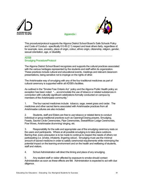 Educating Our Educators Guide for Staff - Algoma District School ...