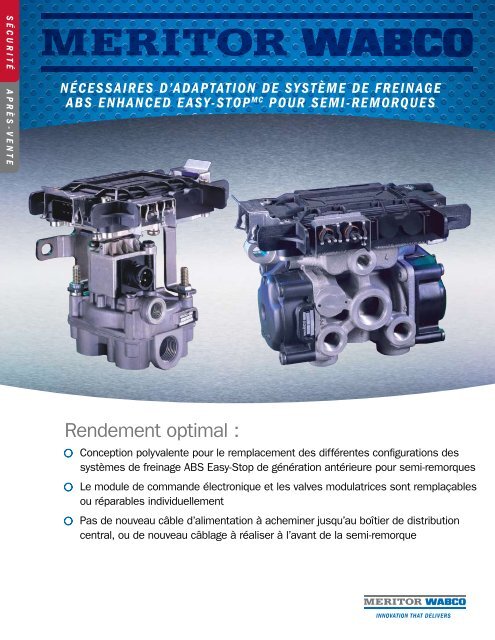 Rendement optimal : - Meritor WABCO