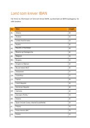 Land som krever IBAN - Swedbank