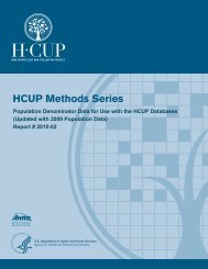 Population Denominator Data for Use with the HCUP Databases