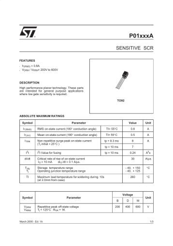 SENSITIVE GATE SCR