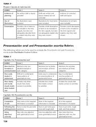 PresentaciÃ³n oral and PresentaciÃ³n escrita Rubrics