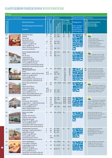 GASTGEBERVERZEICHNIS WESTERSTEDE