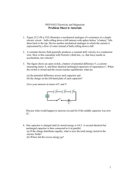 Problem Sheet 6: tutorials