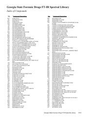 Georgia State Forensic Drugs FT-IR Spectral Library Index of ...