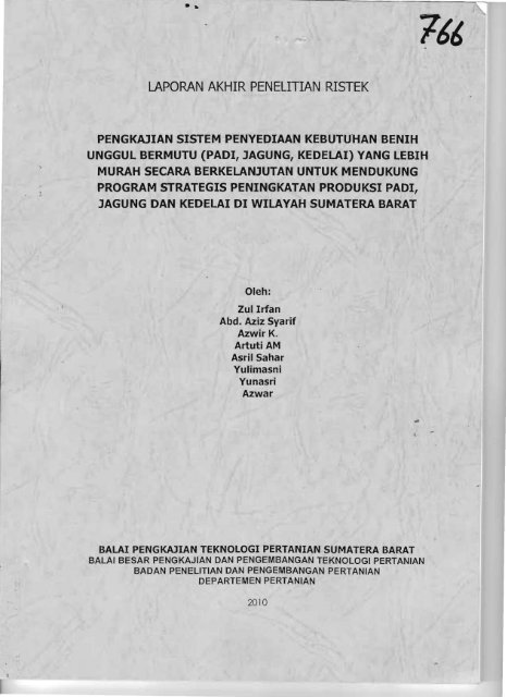 laporan akhir penelitian ristek - KM Ristek - Kementerian Riset dan ...