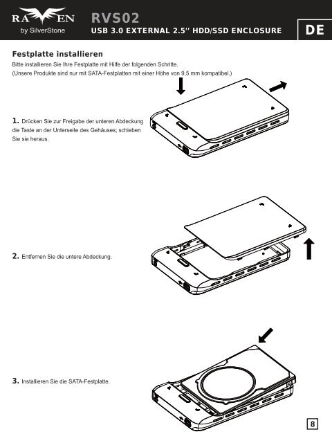 USB 3.0 EXTERNAL 2.5'' HDD/SSD ENCLOSURE - SilverStone