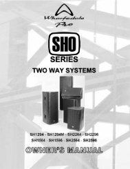 SHO Series - 2-Way Systems Manual - Wharfedale Pro
