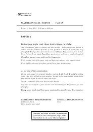 MATHEMATICAL TRIPOS Part IA PAPER 2 Before you begin read ...