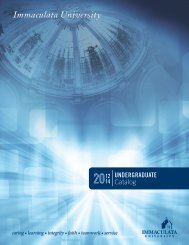 Undergraduate Catalog 2012-2014 - Immaculata University