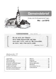 Gemeindebrief INHALT - Kirchengemeinde Trogen