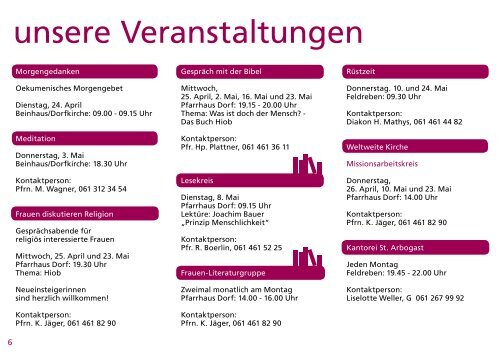 r e f o r m i e r t e - Evangelisch reformierte Kirchgemeinde Muttenz