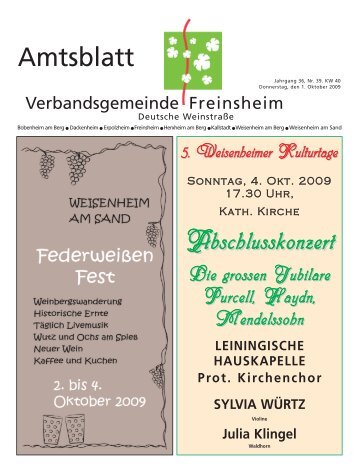 Sonstige Nachrichten - Verbandsgemeinde Freinsheim