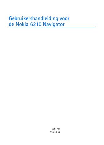 Gebruikershandleiding voor de Nokia 6210 Navigator - Toestelhulp