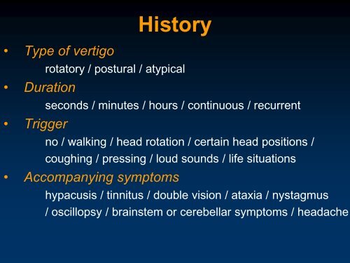 Vertigo and Dizziness - neurology presentations